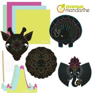 AVENUE MANDARINE BOITE CREATIVE MANDALA ANIMAUX A GRATTER – Image 3