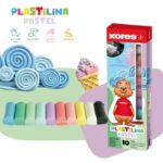 KORES PATE A MODELER 10 COULEURS PASTELS