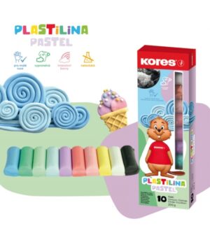 KORES PATE A MODELER 10 COULEURS PASTELS